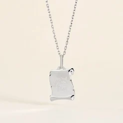 Pendentif Zodiaque Parchemin Argent Blanc