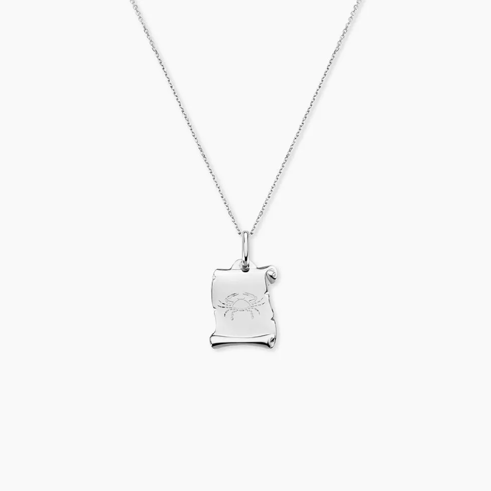 Pendentif Zodiaque Parchemin Argent Blanc