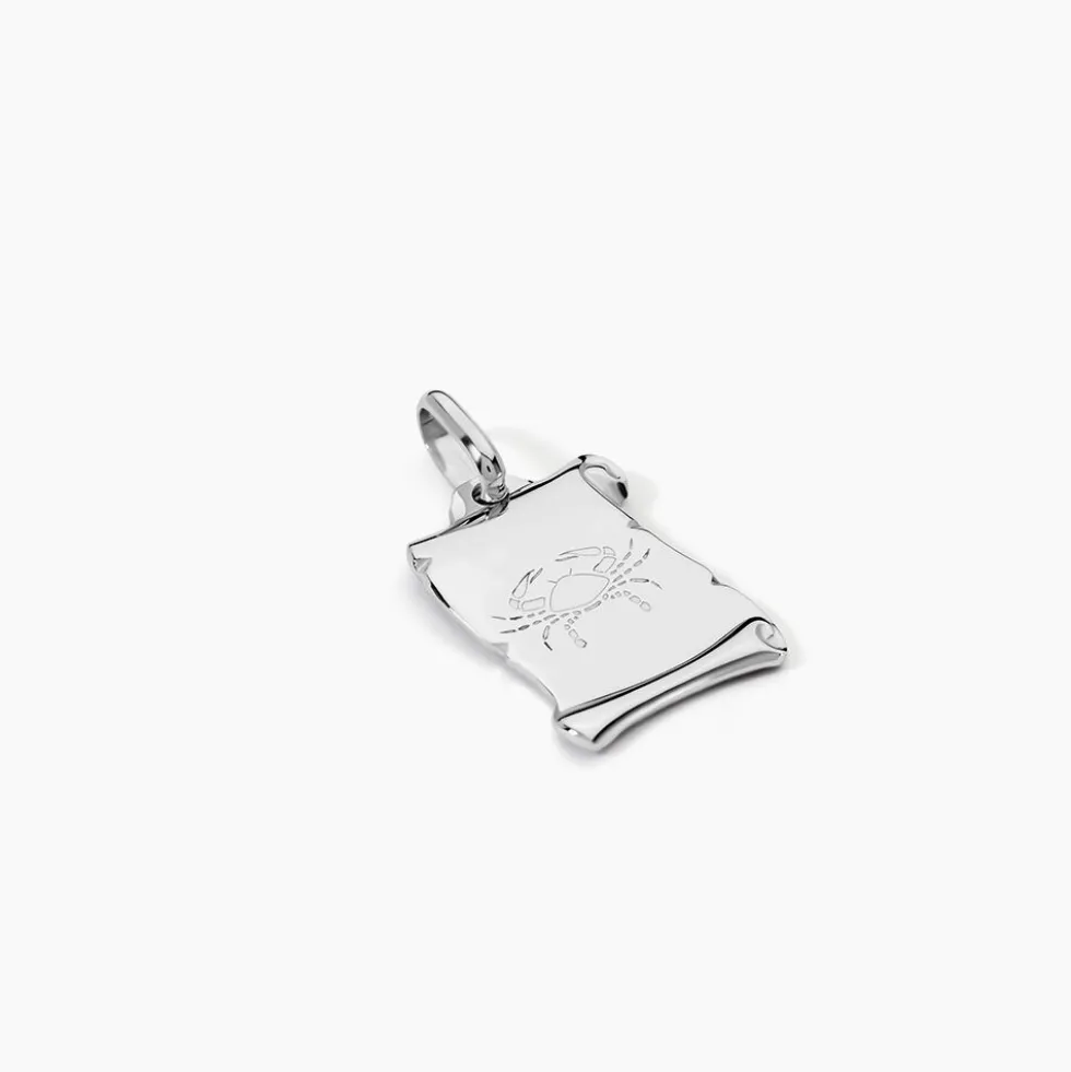 Pendentif Zodiaque Parchemin Argent Blanc