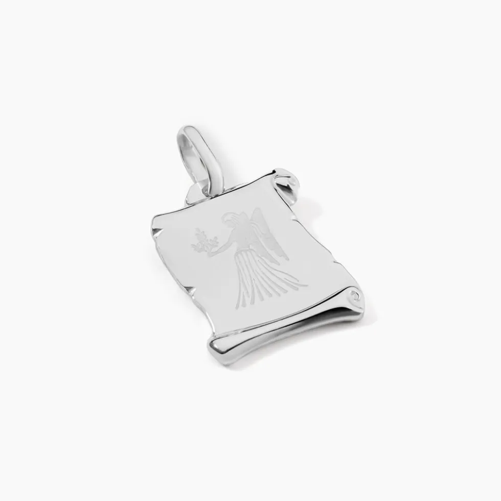 Pendentif Zodiaque Parchemin Argent Blanc