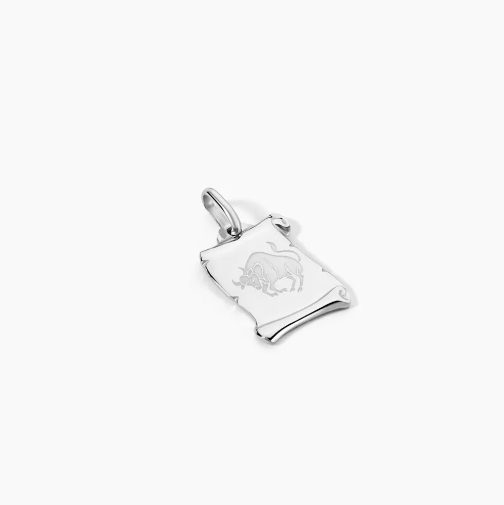 Pendentif Zodiaque Parchemin Argent Blanc