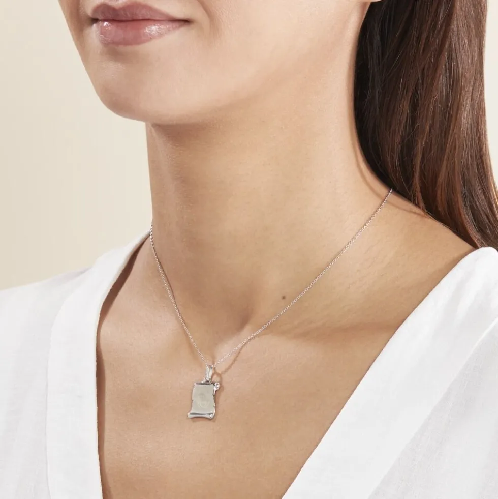 Pendentif Zodiaque Parchemin Argent Blanc