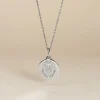 Pendentif Zodiaque Rond Argent Blanc