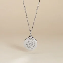 Pendentif Zodiaque Rond Argent Blanc