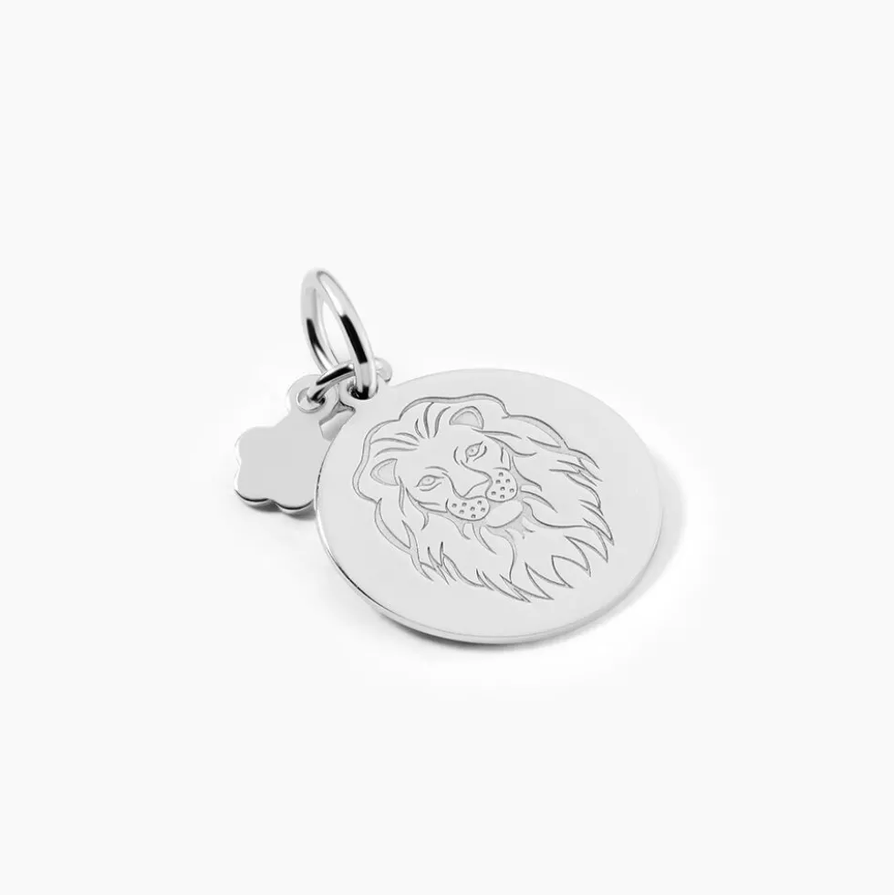 Pendentif Zodiaque Rond Argent Blanc