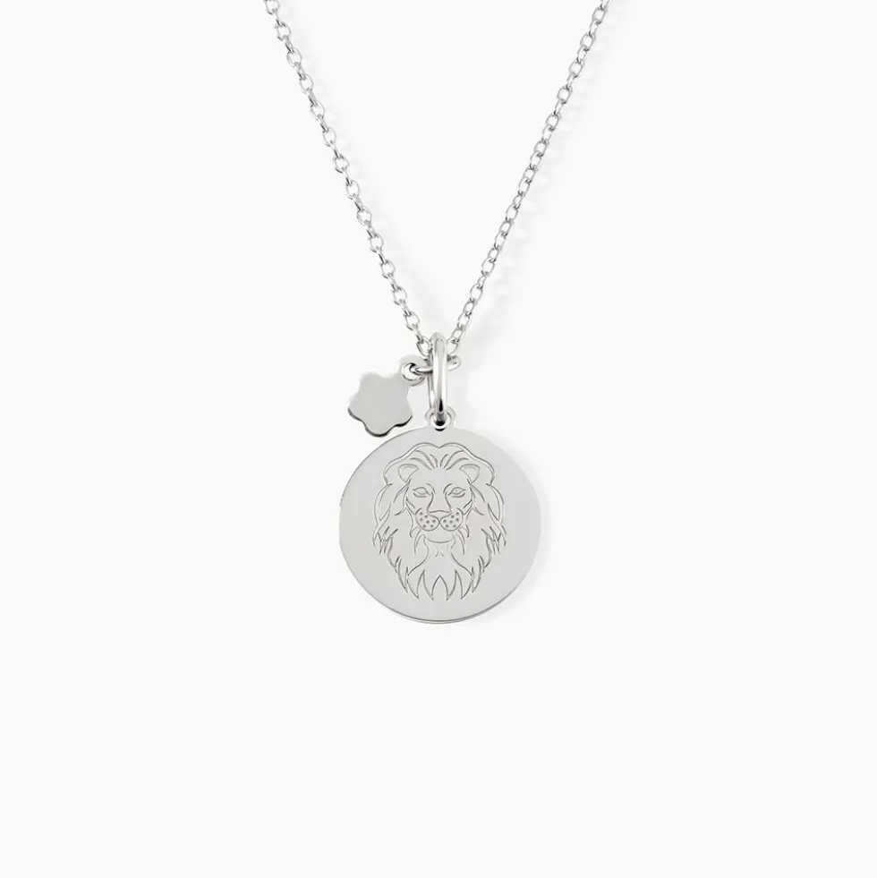 Pendentif Zodiaque Rond Argent Blanc