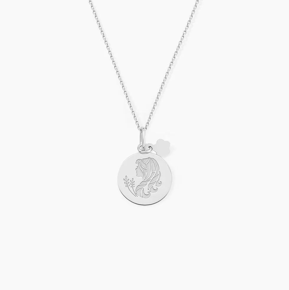 Pendentif Zodiaque Rond Argent Blanc