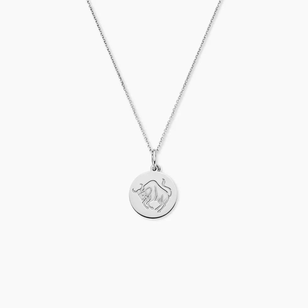 Pendentif Zodiaque Rond Argent Blanc