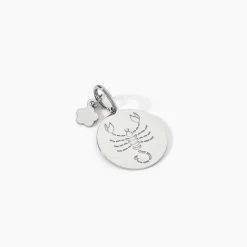 Pendentif Zodiaque Rond Argent Blanc