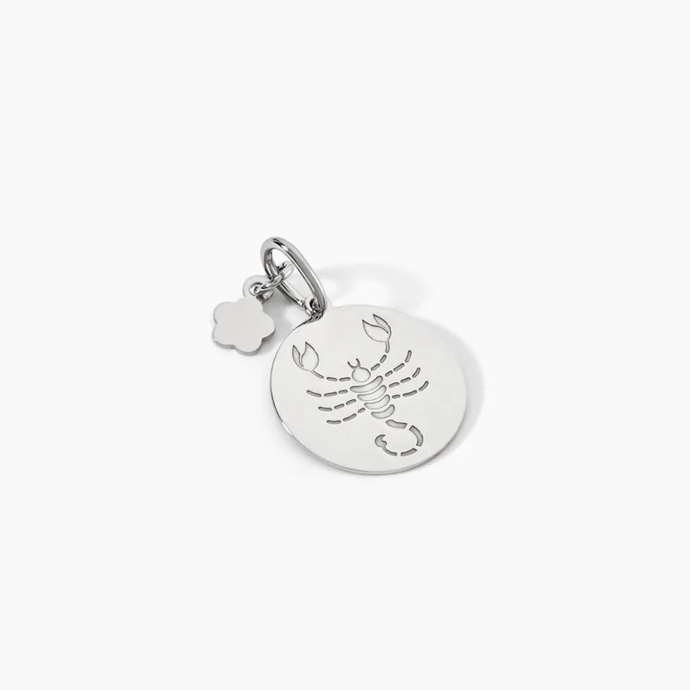 Pendentif Zodiaque Rond Argent Blanc