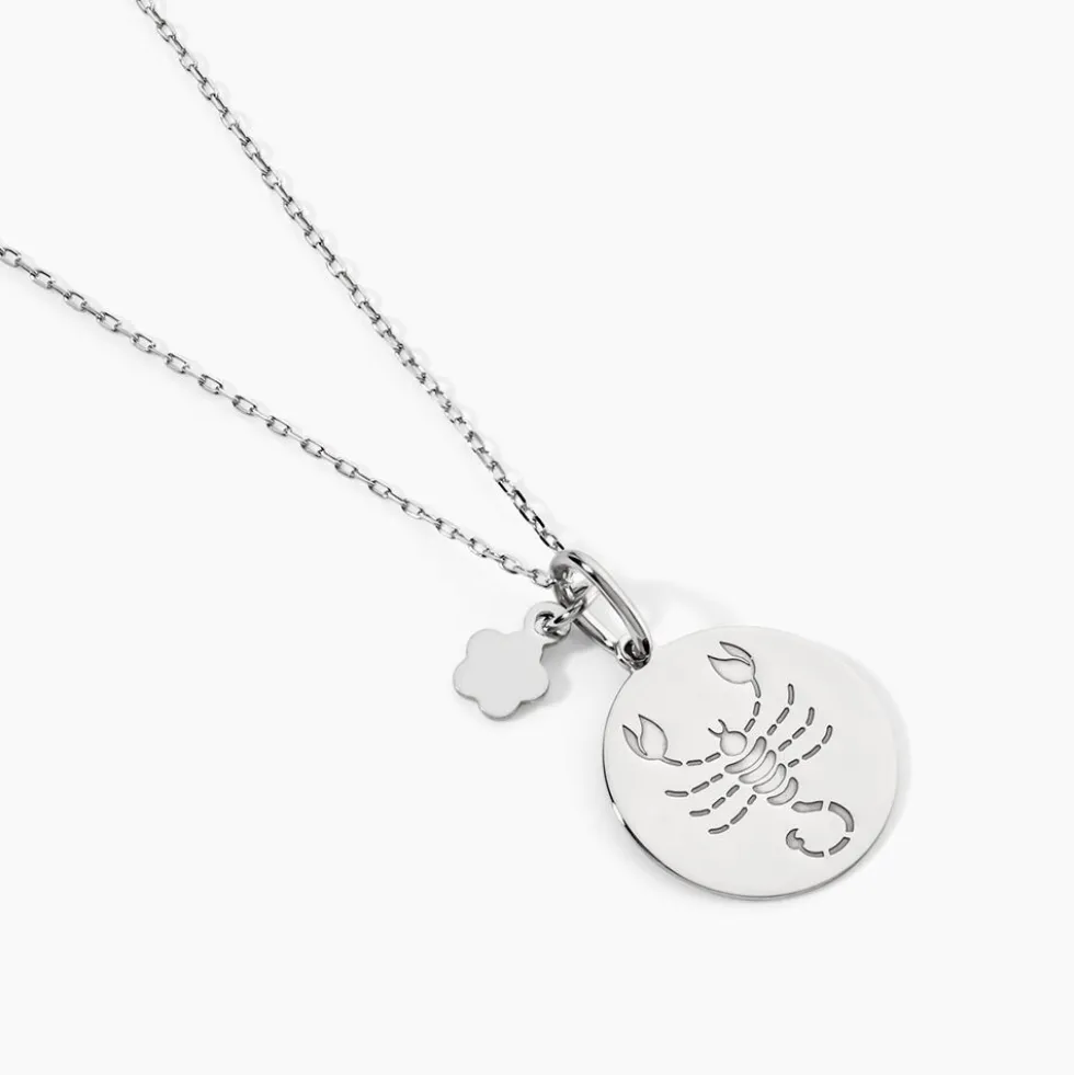 Pendentif Zodiaque Rond Argent Blanc
