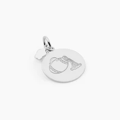 Pendentif Zodiaque Rond Argent Blanc
