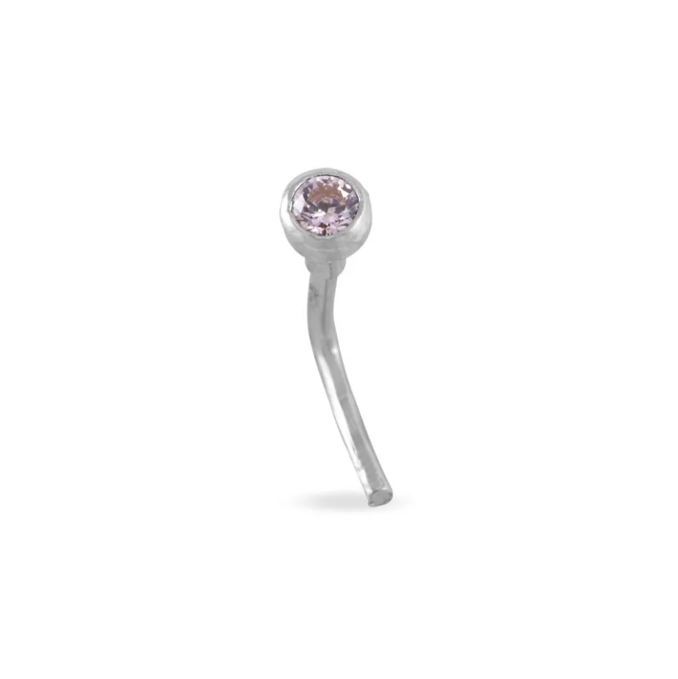 Piercing De Nez Fethi Serti Clos Or Blanc Oxyde De Zirconium
