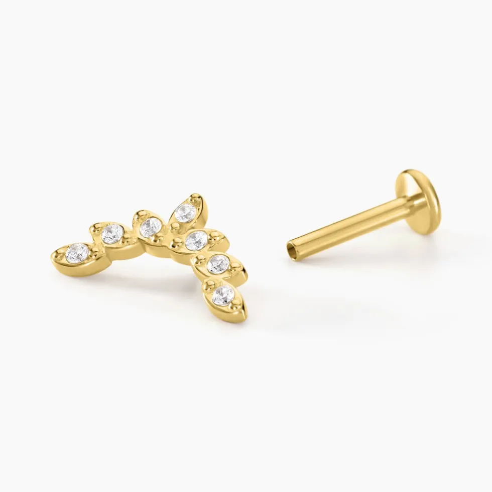 Piercing D'hélix Annecy Acier Jaune Cristal