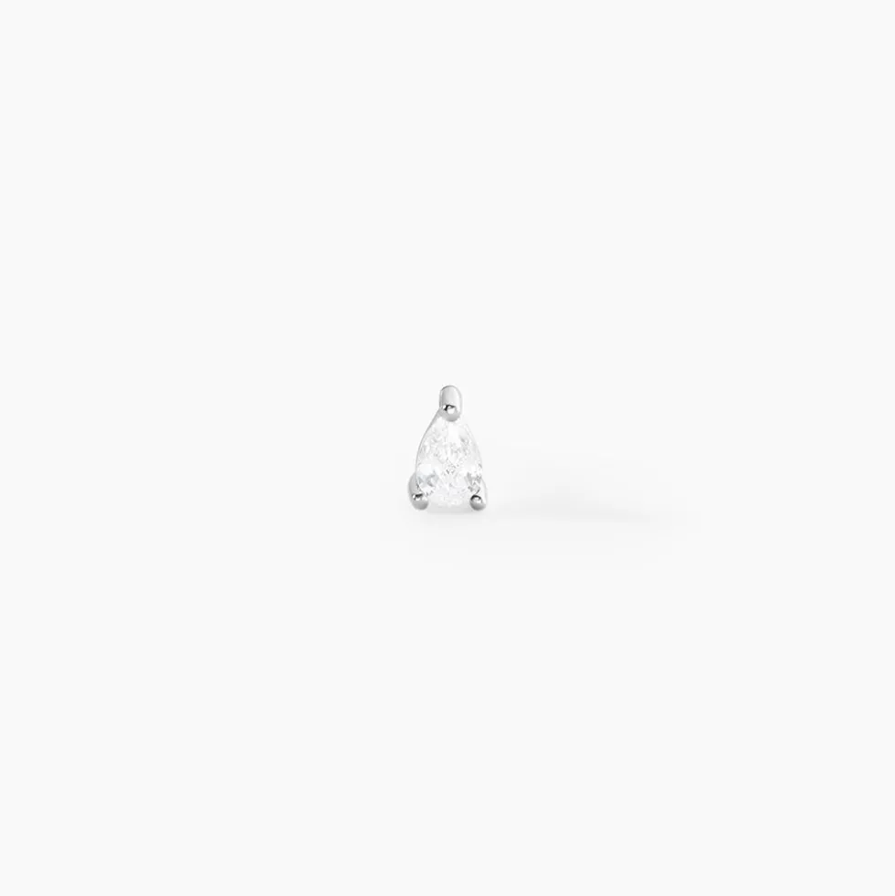 Piercing D'oreille Lourdes Argent Blanc Oxyde De Zirconium