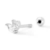 Piercing D'oreille Unitaire Verona Argent Blanc Oxyde De Zirconium
