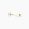 Piercing D'oreille Unitaire Eugênia Or Jaune Oxyde De Zirconium
