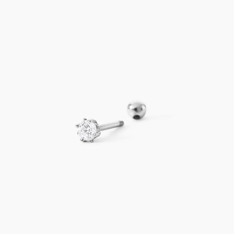 Piercing D'oreilles Joanina 2 Or Blanc Oxyde