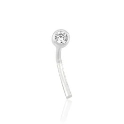 Piercing De Nez Fethi Serti Clos Or Blanc Oxyde De Zirconium