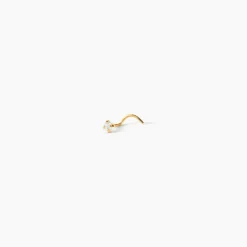 Piercing De Nez Fethi Serti Griffe Or Jaune Oxyde De Zirconium