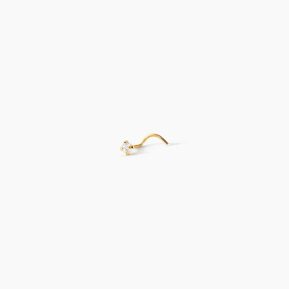 Piercing De Nez Fethi Serti Griffe Or Jaune Oxyde De Zirconium