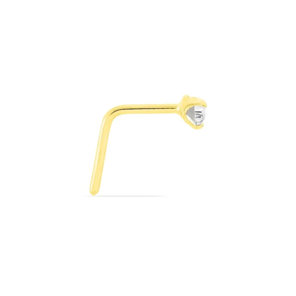 Piercing De Nez Fethi Serti Griffe Or Jaune Oxyde De Zirconium