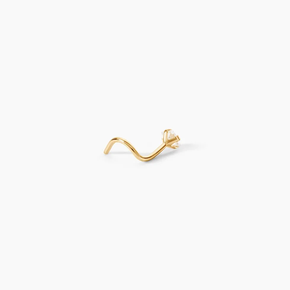 Piercing De Nez Fethi Serti Griffe Or Jaune Oxyde De Zirconium