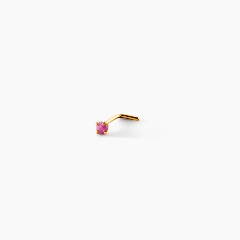 Piercing De Nez Horia Serti Griffe Or Jaune Rubis