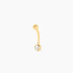 Piercing De Nombril Jan Or Jaune Oxyde De Zirconium