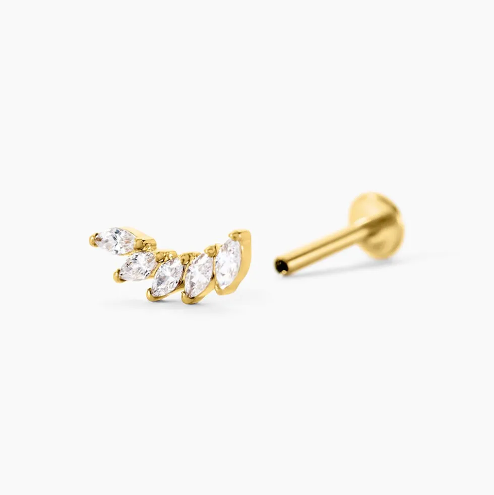 Piercing D'hélix Alicante Acier Jaune Cristal