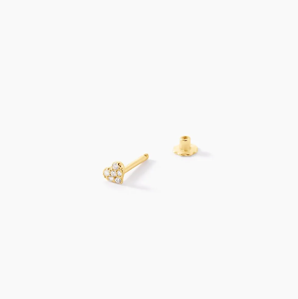 Piercing D'oreille Or Jaune Adasonia Oxydes De Zirconium