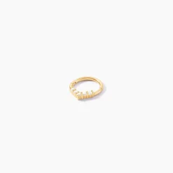 Piercing D'oreille Or Jaune Ailanta Oxydes De Zirconium