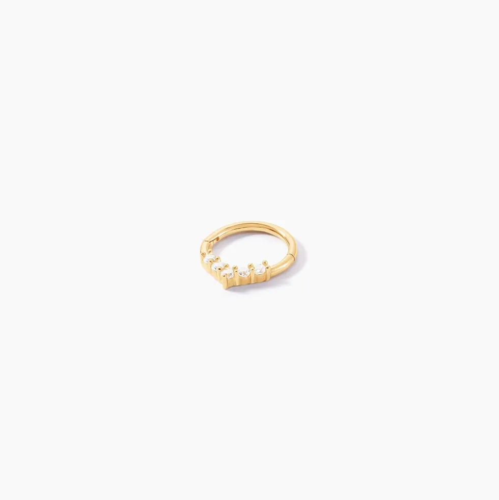 Piercing D'oreille Or Jaune Ailanta Oxydes De Zirconium