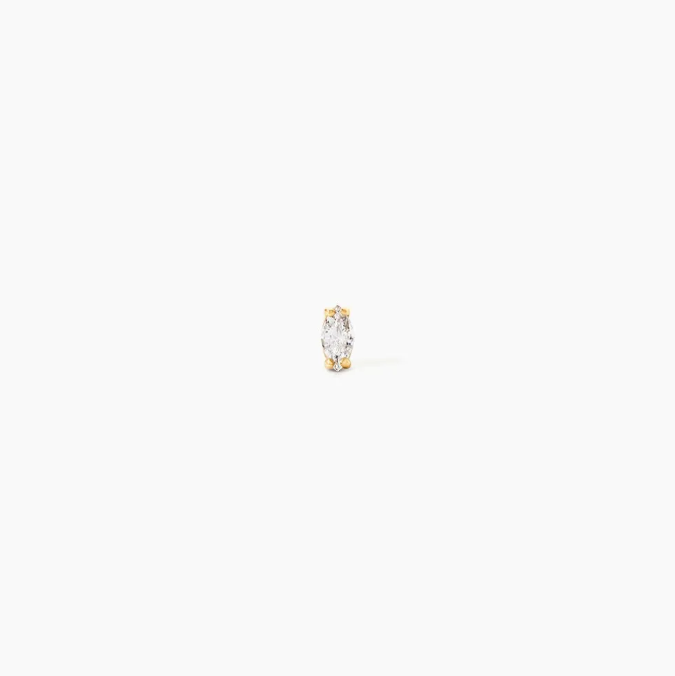 Piercing D'oreille Or Jaune Albiza Oxyde De Zirconium