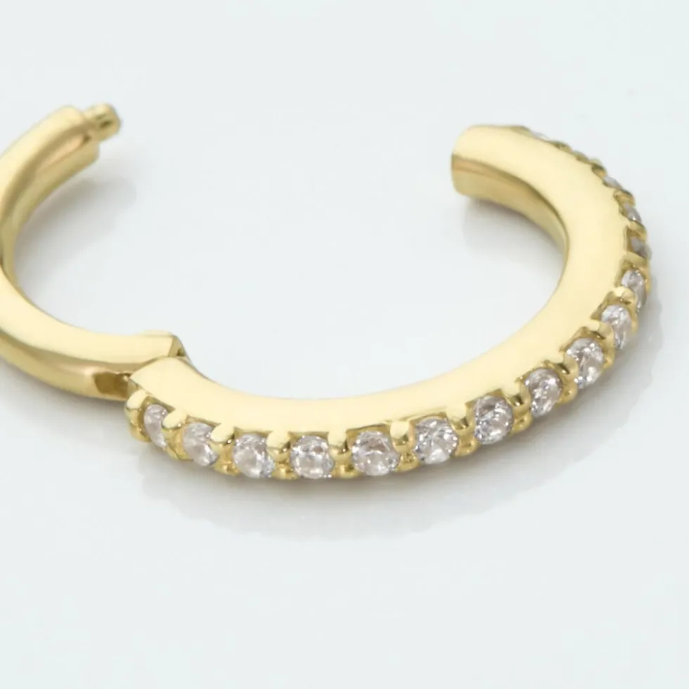 Piercing D'oreille Or Jaune Amaranthe Oxydes De Zirconium