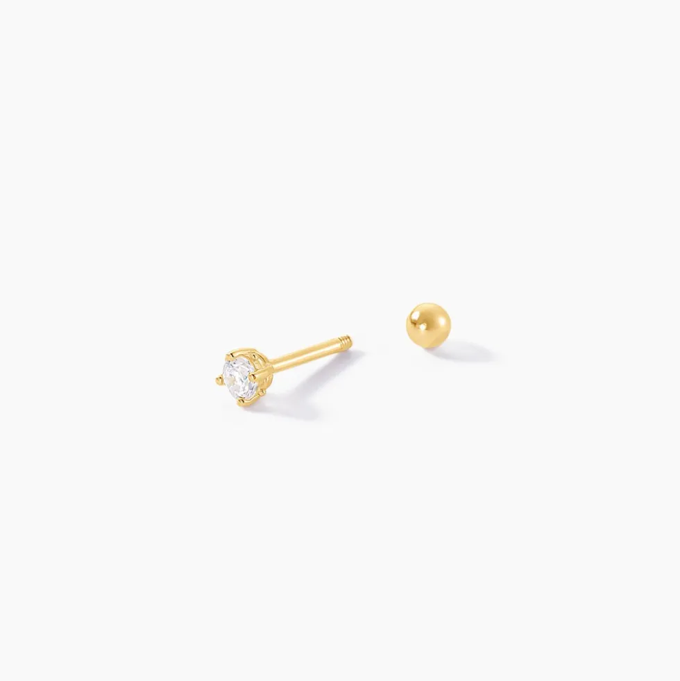 Piercing D'oreilles Joanina Or Jaune Oxyde De Zirconium
