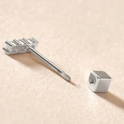 Piercing D'oreille Unitaire Argent Gauri Oxyde De Zirconium