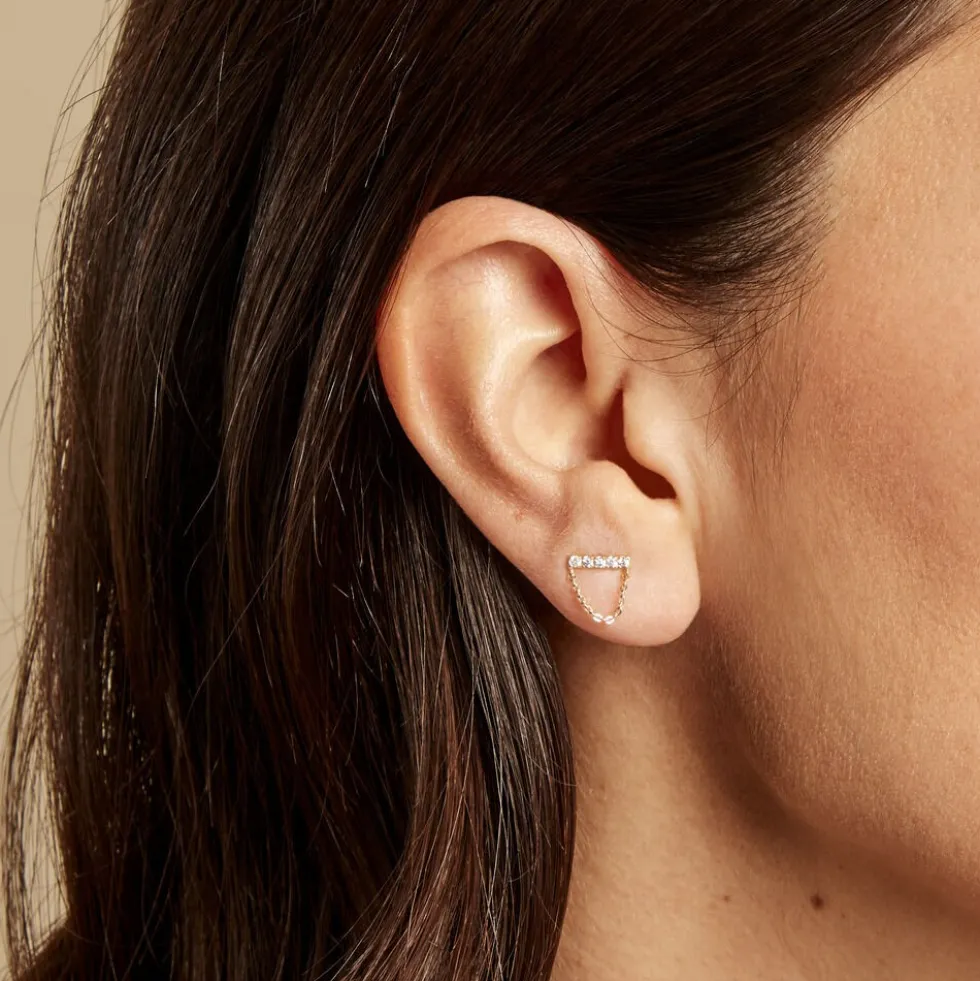 Piercing D'oreille Unitaire Dorika Or Jaune Oxyde De Zirconium