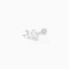 Piercing D'oreille Unitaire Fox Argent Rhodié Oxyde De Zirconium