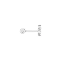 Piercing D'oreille Unitaire Roseau Argent Blanc Oxyde De Zirconium