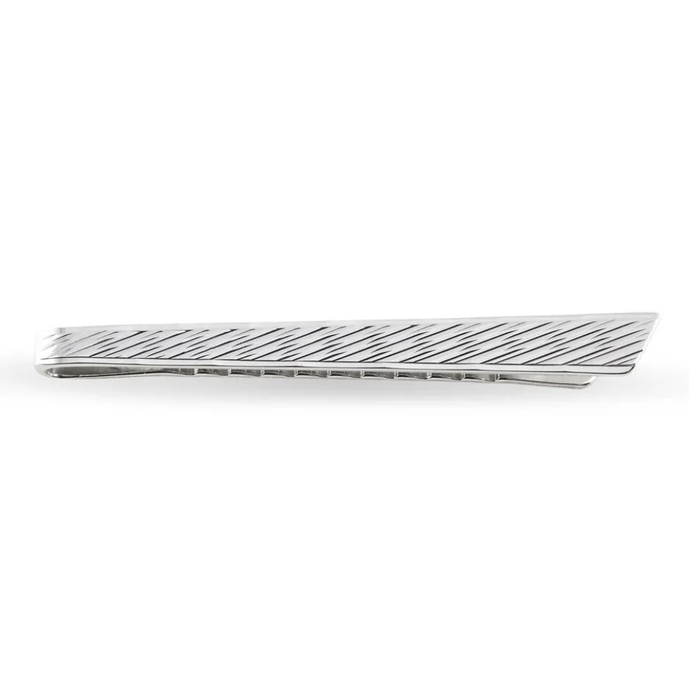 Pince Cravate Devi Argent Blanc