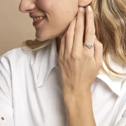 Solitaire Accompagne Argent Rainbow Oxyde De Zirconium