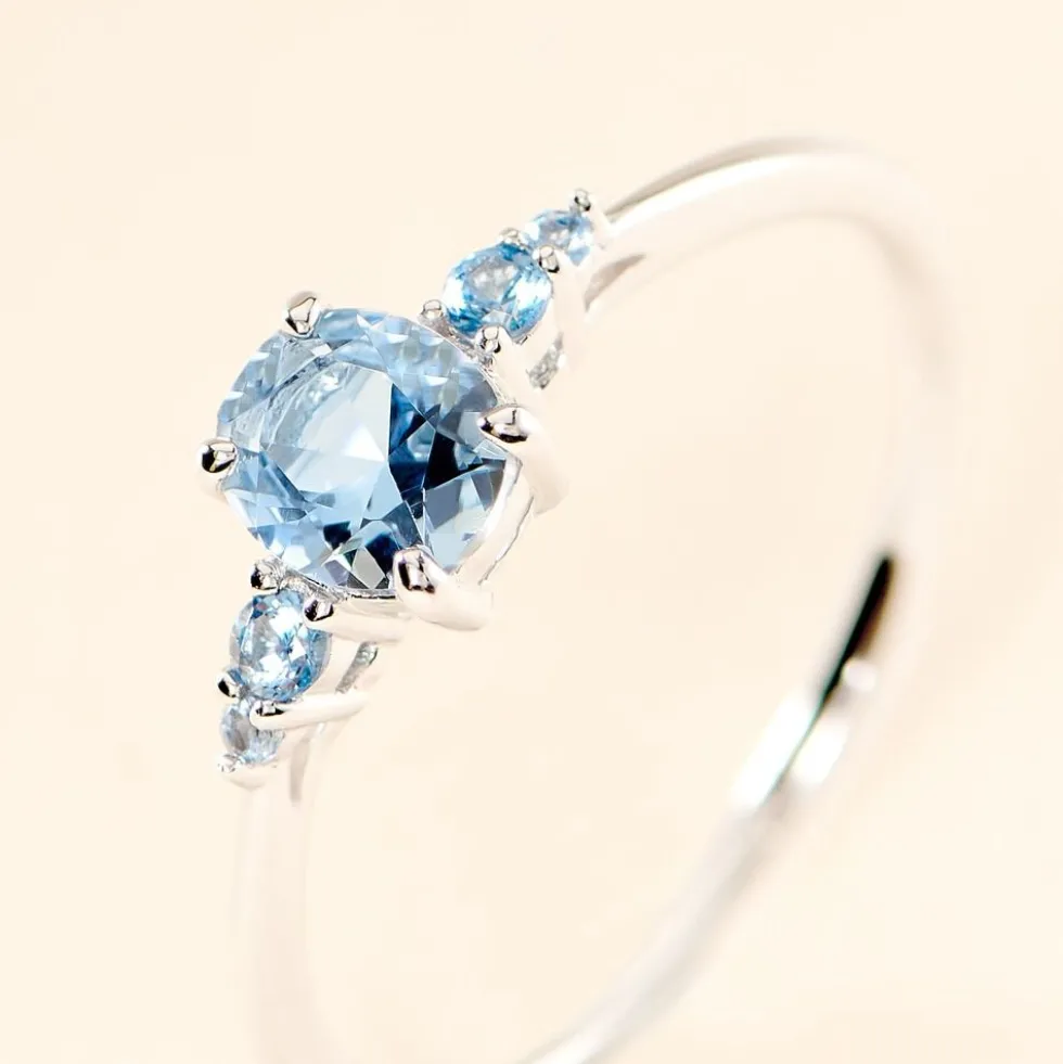 Solitaire Accompagne Argent Rainbow Oxyde De Zirconium