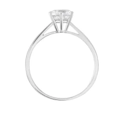 Solitaire Or Blanc Laurian Oxyde De Zirconium Blanc