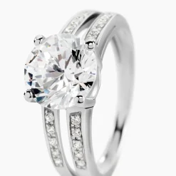 Solitaire Or Blanc Oxyde De Zirconium