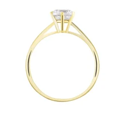 Solitaire Or Jaune Laurian Oxyde De Zirconium Blanc