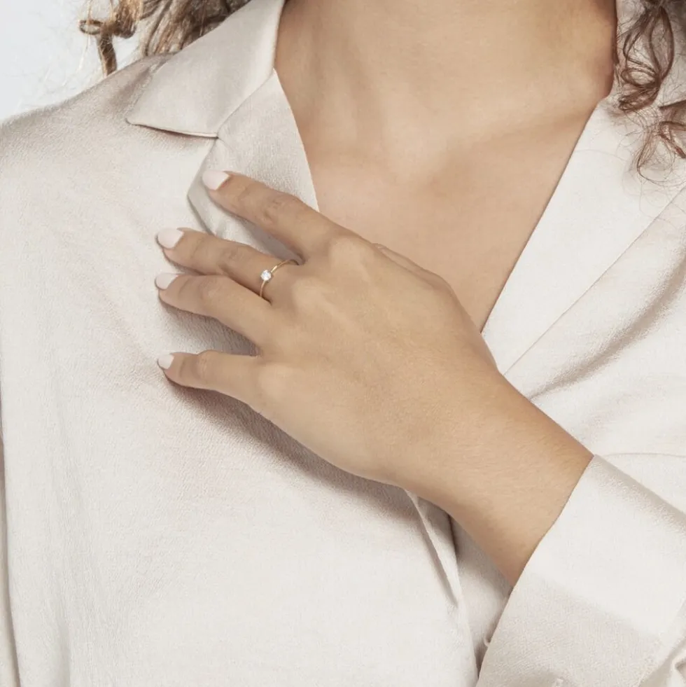 Solitaire Or Jaune Philys Oxyde De Zirconium