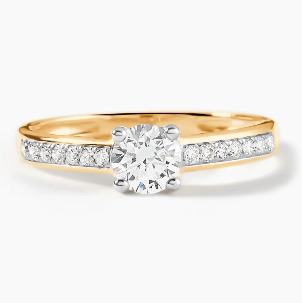 Solitaire Sosanna Ld Or Jaune Diamant Synthetique Blanc