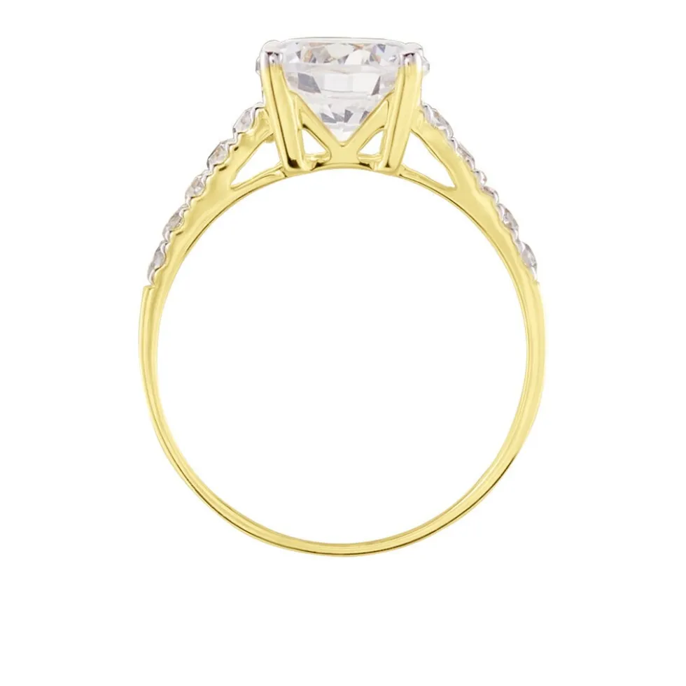 Solitaire Terese Or Jaune Oxyde De Zirconium
