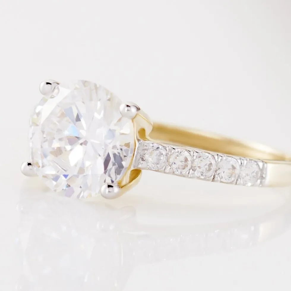 Solitaire Terese Or Jaune Oxyde De Zirconium